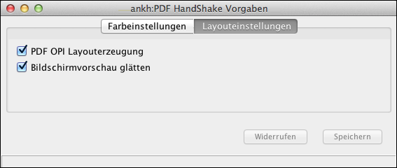 „PDF HandShake Vorgaben“ (ImageServer installiert)