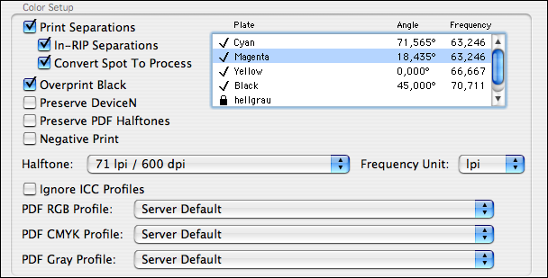 Printing separations with <code>Spot To Process</code>