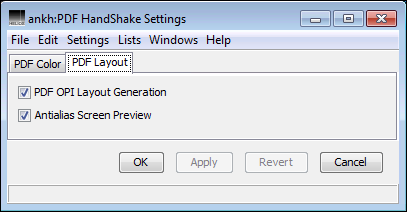 “PDF HandShake Settings” (ImageServer installed)