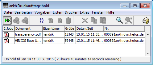 Druckvorschau in der „Hold“-Warteschlange