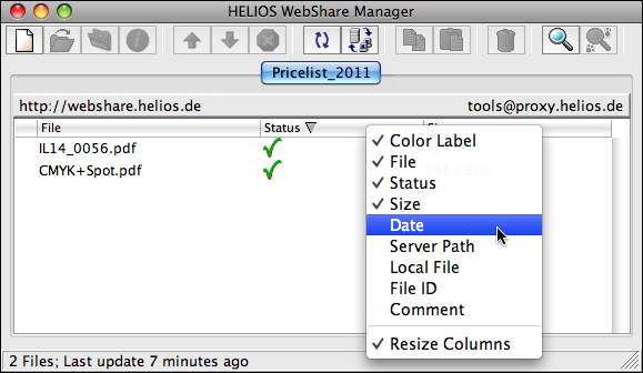 Customizing the project list view
