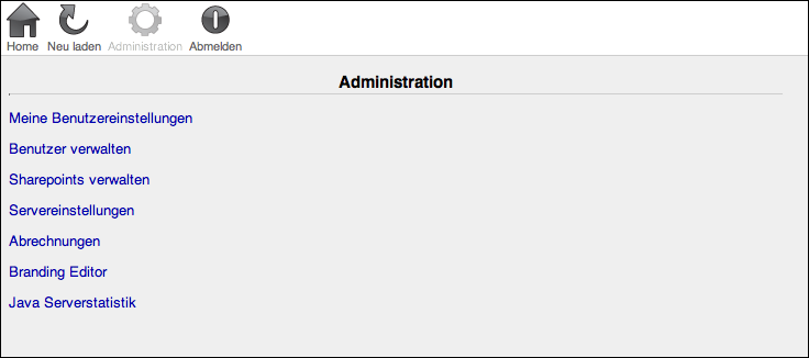 WebShare „Administration“