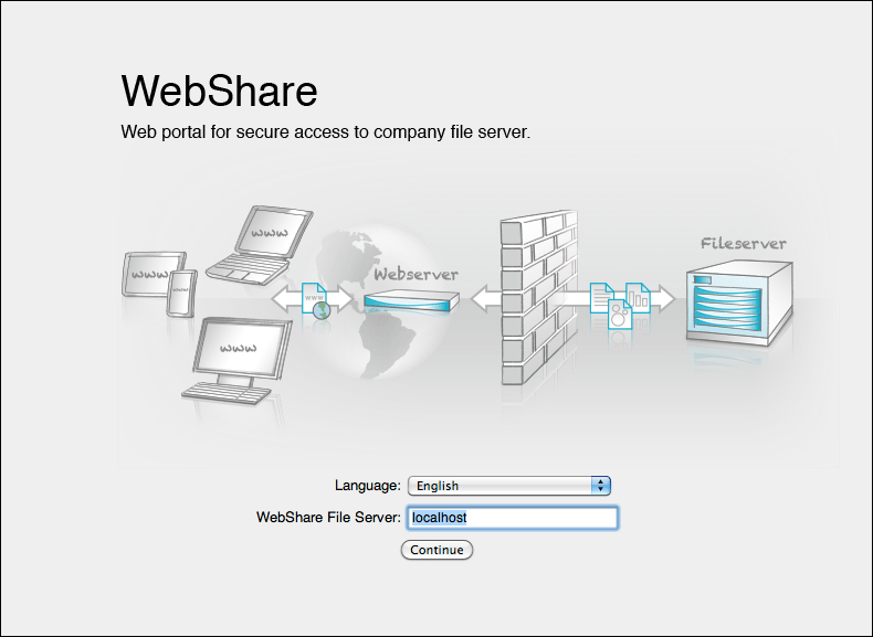 WebShare login window