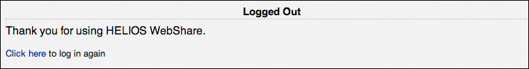 WebShare “Logged out” page